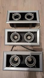 3 Inbouwspots met 2 richtbare spots - Gebruikt, Ophalen of Verzenden, Gebruikt, Metaal of Aluminium