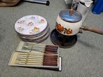 Vintage Fondueset met Borden en Vorken, Witgoed en Apparatuur, Fonduesets, Ophalen of Verzenden, Gebruikt, Brander, Fondueset