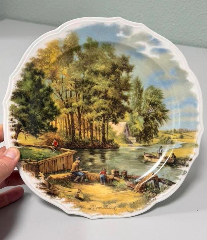 Vintage wandbord J.C. van Hunnik Royal Schwabap Nederlands, Antiek en Kunst, Antiek | Wandborden en Tegels, Ophalen of Verzenden