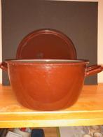 Emaille pan bruin, Ophalen of Verzenden, Gebruikt, Overige materialen, Pannenset