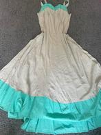 Turquoise & Beige Jurk, Maat 38/40 (M), Overige kleuren, Ophalen of Verzenden, Zo goed als nieuw