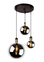 Hanglamp smoke glass gold 3-lichts, Huis en Inrichting, Lampen | Hanglampen, Nieuw, Glas, Ophalen of Verzenden