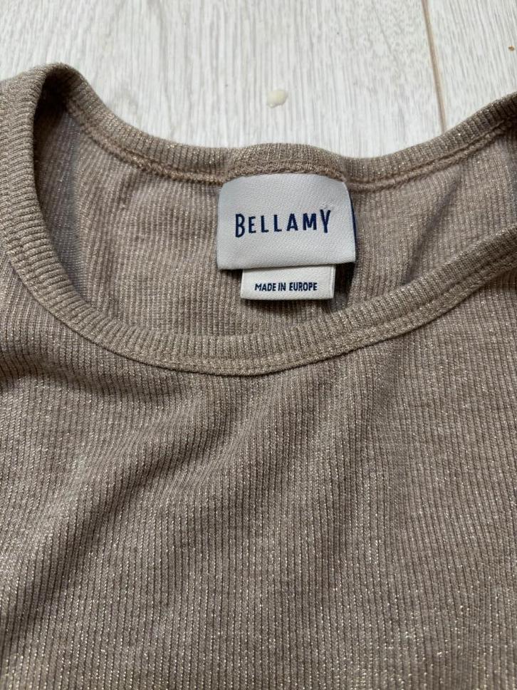 T shirt goud bellamy large, Kleding | Dames, T-shirts, Zo goed als nieuw, Maat 42/44 (L), Overige kleuren, Korte mouw, Ophalen of Verzenden