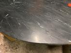 Tafel zwart echt marmer 130 cm mangohouten poot, Ophalen, Overige materialen, Rond, Nieuw