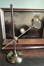 Messing tafel loep (vergrootglas/ loupe/ leesloep), Ophalen of Verzenden, Gebruikt, Vergrootglas of Loep