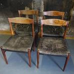 Set van 4 stoelen Erling Torvits voor Sorø Stolefabrik, Huis en Inrichting, Stoelen, Vijf, Zes of meer stoelen, Gebruikt, Leer