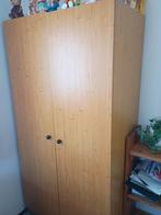 kledingkasten,  witte en houtkleur, 2 deurs, Ophalen, Gebruikt, 50 tot 100 cm, Houtkleur spaanplaat kast