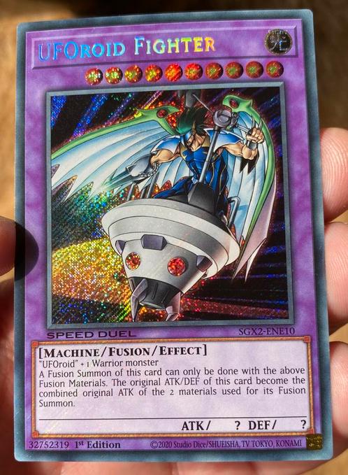 Yu-Gi-Oh! UFOroid Fighter SGX2 1st Ed M/NM !, Hobby en Vrije tijd, Verzamelkaartspellen | Yu-gi-Oh!, Zo goed als nieuw, Losse kaart