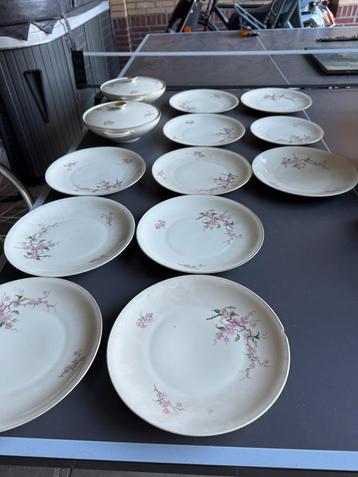 Vintage porseleinen servies Heinrich Amnutt Bavaria 13-delig beschikbaar voor biedingen