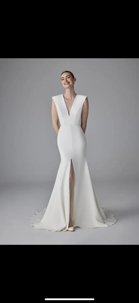 Trouwjurk Pronovias zeemeermin, Kleding | Dames, Trouwkleding en Trouwaccessoires, Zo goed als nieuw, Trouwjurk, Wit, Ophalen