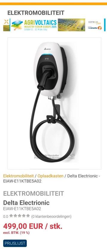Delta AC Max 11kW 3 Fasen beschikbaar voor biedingen