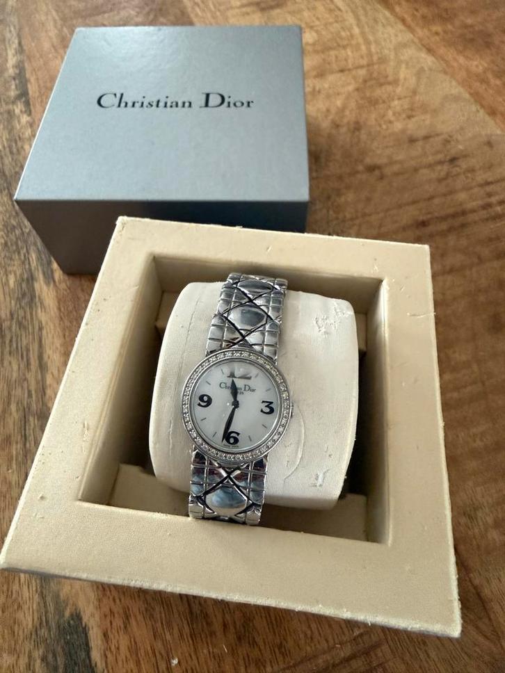 Christian Dior Dameshorloge - Staal met diamant, Sieraden, Tassen en Uiterlijk, Horloges | Dames, Zo goed als nieuw, Polshorloge