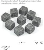 6 x Graniet Stenen Whisky Kubus ijsblokjes, Graniet, Overige typen, Nieuw, Ophalen of Verzenden