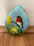 Beschilderde steen roodborstje, Antiek en Kunst, Ophalen of Verzenden