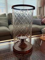 Windlicht brons en glas, Huis en Inrichting, Woonaccessoires | Kandelaars en Kaarsen, Ophalen, Overige kleuren, 25 tot 50 cm, Zo goed als nieuw