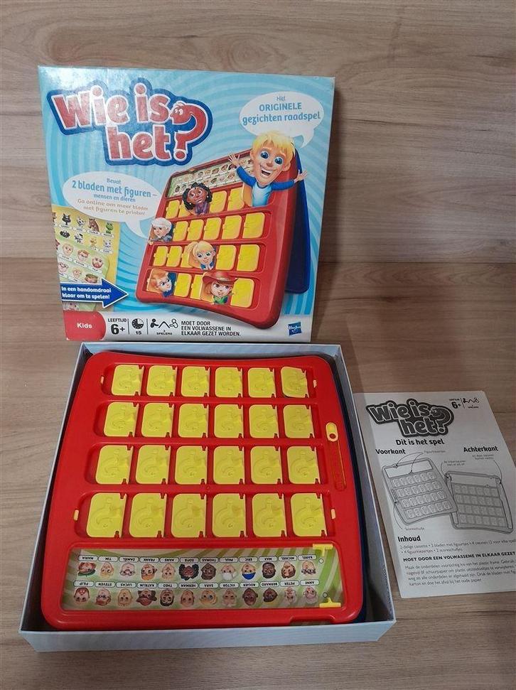 Wie is het - Gezichten raadspel - s3693, Hobby en Vrije tijd, Gezelschapsspellen | Bordspellen, Zo goed als nieuw, Ophalen of Verzenden