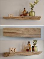 Boomstam wandplank massief eiken zwevend 57,5cm #160, Huis en Inrichting, Woonaccessoires | Wandplanken en Boekenplanken, Houtatelier M.Y.