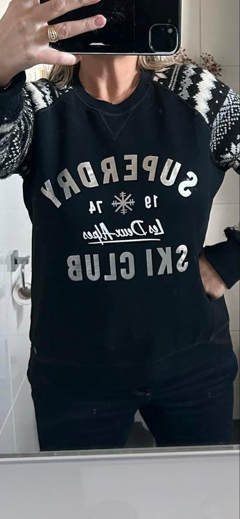 Leuke Superdry Ski Trui maat 40/42, Kleding | Dames, Truien en Vesten, Zo goed als nieuw, Zwart, Ophalen of Verzenden
