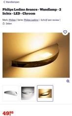 Philips Ledino Avance - Wandlamp - 2 lichts - LED - Chroom, Ophalen of Verzenden, Gebruikt, Metaal, Modern