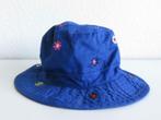 Kobaltblauw zonnehoedje zomerhoedje met geborduurde bloemen, Ophalen of Verzenden, Zo goed als nieuw, 56 of 57 cm (M, 7 of 7⅛ inch)
