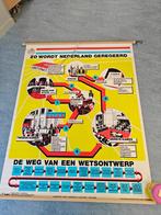 Kaart “Zo wordt Nederland geregeerd”, Antiek en Kunst, Antiek | Schoolplaten, Ophalen, Aardrijkskunde