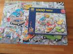Jan van Haasteren puzzel, In de autospuiterij, Hobby en Vrije tijd, Ophalen of Verzenden, 500 t/m 1500 stukjes, Zo goed als nieuw