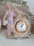 Oude klok porselein met dame, Antiek en Kunst, Ophalen of Verzenden