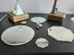Div. MATEN SPIEGELGLAS  + 2 × BAMBOE PLATEAU, Minder dan 50 cm, Rond, Ophalen of Verzenden, Zo goed als nieuw
