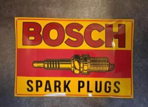 Bosch spark plugs emaillen reclame bord garage showroom, Verzamelen, Merken en Reclamevoorwerpen, Zo goed als nieuw, Reclamebord