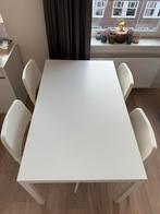 Witte tafel, Huis en Inrichting, Tafels | Eettafels, Ophalen, Kunststof, 100 tot 150 cm, 50 tot 100 cm