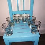Set van 6 whisky merk glazen met goud randje, Verzamelen, Glas en Borrelglaasjes, Ophalen, Gebruikt, Overige typen