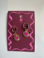 Gouden Oorbellen met Roze Hartjes NIEUW!, Overige materialen, Hangers, Nieuw, Ophalen of Verzenden
