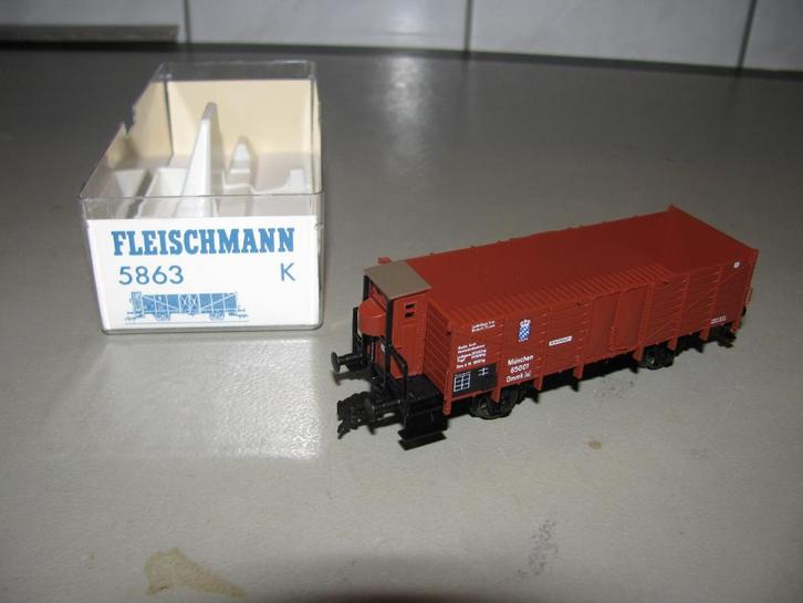 Fleischmann Hoge Bakwagen no 5863 K, Hobby en Vrije tijd, Modeltreinen | H0, Zo goed als nieuw, Wagon, Gelijkstroom, Fleischmann
