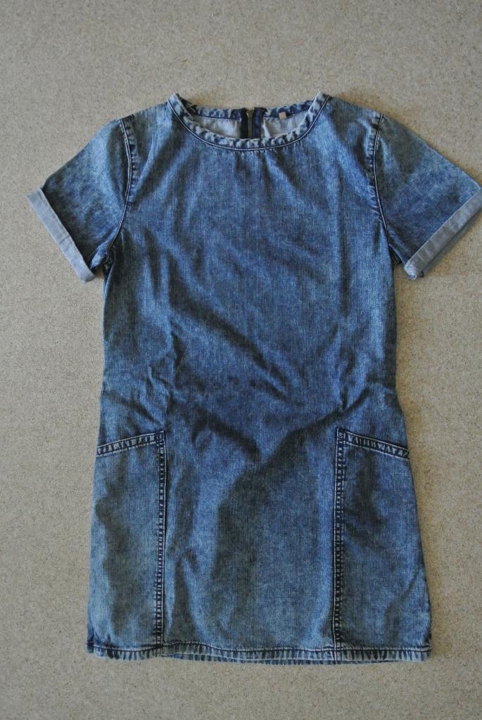 Topshop Moto jeans jurk 40 A-lijn zga nieuw, Kleding | Dames, Jurken, Zo goed als nieuw, Maat 38/40 (M), Blauw, Boven de knie