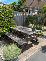 Robuuste picknicktafel douglas hout 180x180 cm, Tuin en Terras, Picknicktafels, Ophalen, Gebruikt, Rechthoekig