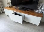 IKEA Besta TV Meubel met Houten Plank, Huis en Inrichting, Ophalen, Kunststof, 150 tot 200 cm, Zo goed als nieuw