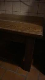 Donker eiken vierkant tafeltje GRATIS, Ophalen, 50 tot 100 cm, Vierkant, Zo goed als nieuw