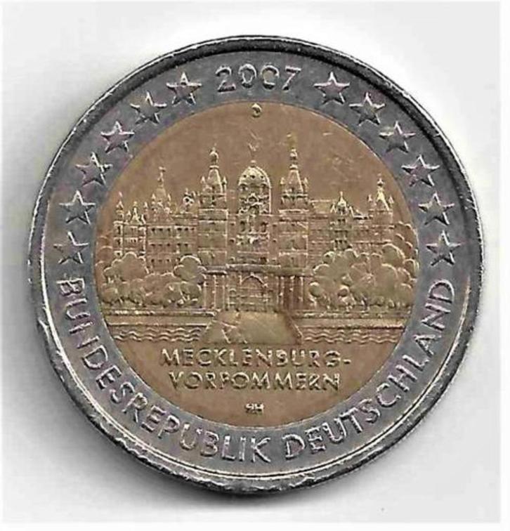 2 euro Duitsland 2007 - Mecklenburg Vorpommern - Letter D (1, Postzegels en Munten, Munten | Europa | Euromunten, Losse munt, 2 euro