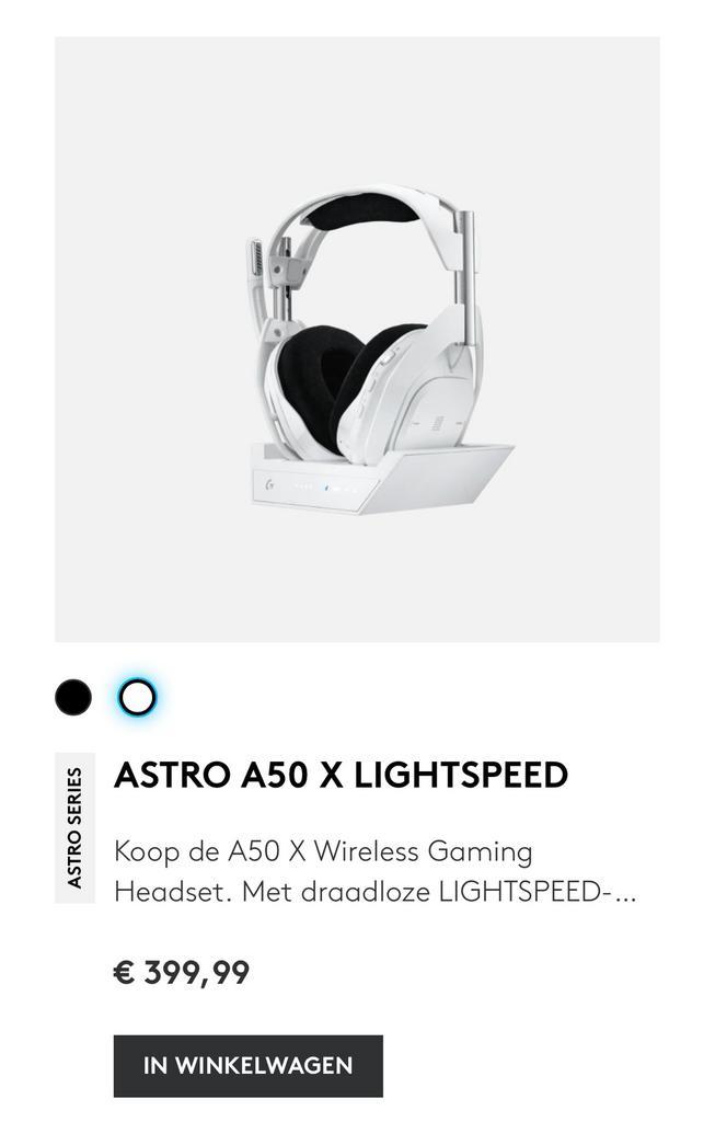 ASTRO A50 X LIGHTSPEED [Nieuw], Computers en Software, Headsets, Nieuw, Over-ear, Draadloos, Gaming headset, Inklapbare microfoon