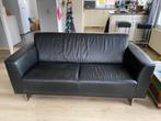 Te koop zwarte leren bank Montel, Ophalen, 150 tot 200 cm, Tweepersoons, Zo goed als nieuw