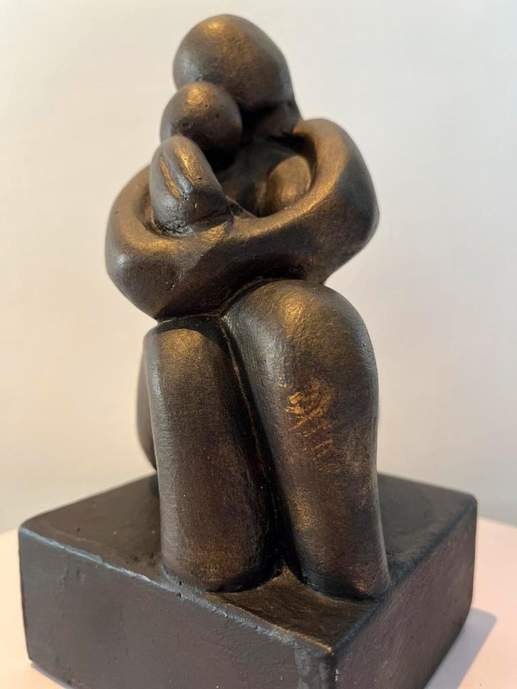 LOT:2508F-Bronzen Beeld Moeder en Kind, Antiek en Kunst, Kunst | Beelden en Houtsnijwerken, Ophalen of Verzenden