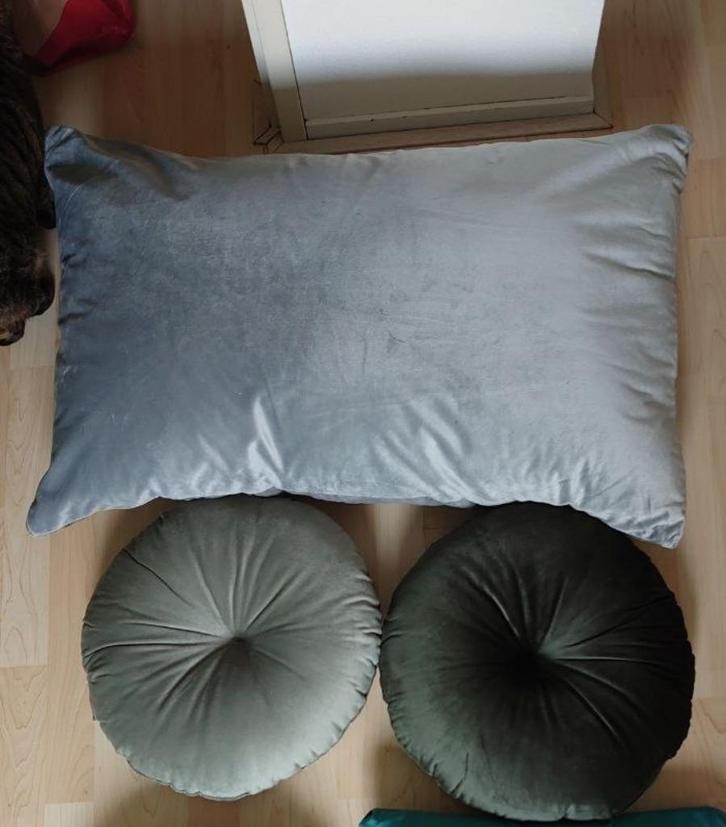 Sierkussens, Huis en Inrichting, Woonaccessoires | Kussens, Zo goed als nieuw, Blauw, Vierkant, Ophalen