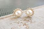 Diamond Pearl Studs | 18 Karaat Gouden Oorknopjes