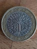 1 Euromunt Frankrijk 1999 met scheve rand = misslag, Ophalen of Verzenden, Frankrijk, 1 euro, Losse munt