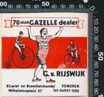 Sticker: Van Rijswijk - 70 Jaar Gazelle dealer - Someren, Verzamelen, Stickers, Ophalen of Verzenden