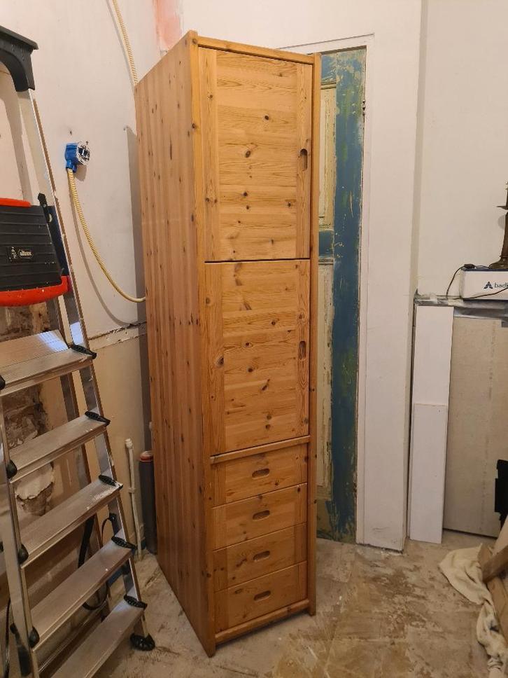 Lifetime grenenhouten kast met deuren en laden H203 D60 B45, Huis en Inrichting, Kasten | Overige, Gebruikt, Ophalen