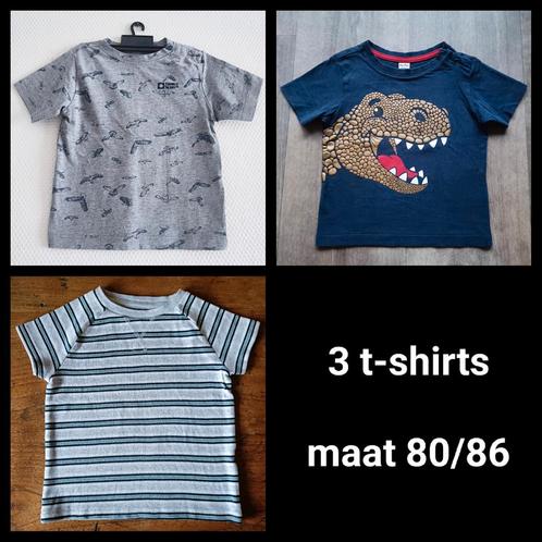 Pakket met 3 leuke t-shirts, draagmaat 80/86, Kinderen en Baby's, Babykleding | Baby-kledingpakketten, Zo goed als nieuw, Maat 86