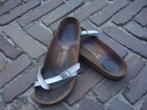 BIRKENSTOCK PIAZZA ZILVER 38, NU GRATIS VERZENDING PER POST, Kleding | Dames, Slippers, Overige kleuren, Verzenden, Zo goed als nieuw