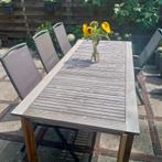 Mooie teakhouten tafel, tafelblad, Tuin en Terras, Tuintafels, Ophalen, Gebruikt, Rechthoekig, Teakhout