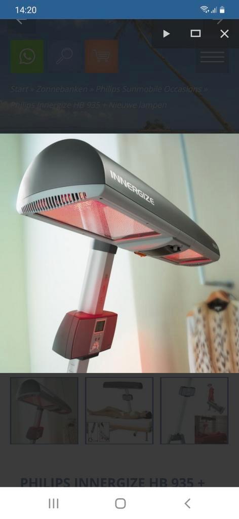 Philips Ennergize, Witgoed en Apparatuur, Zonnebanken en Gezichtsbruiners, Zo goed als nieuw, Zonnebank enkelzijdig, Minder dan 10 lampen